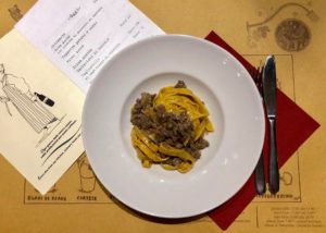 Le tagliatelle al ragù bianco di chianina,